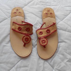 Jack Rogers Cork and Leather Palermo Thongs